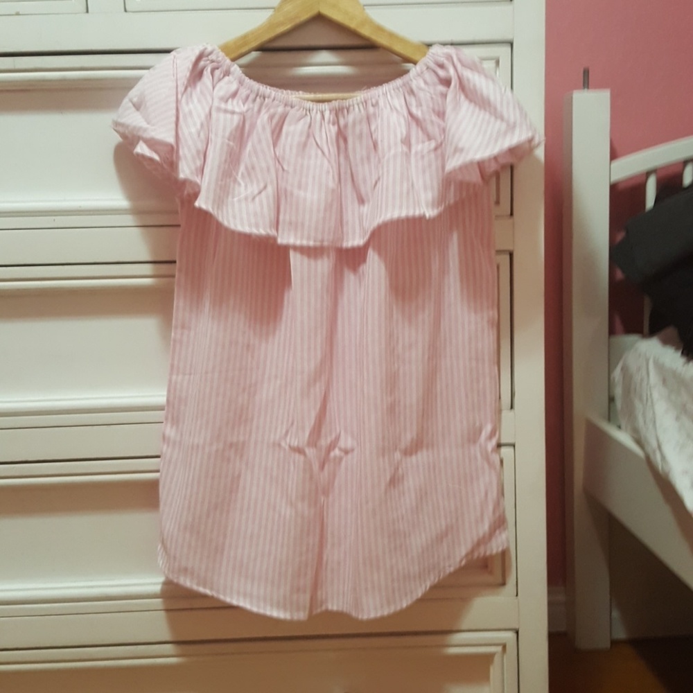 Striped off shoulder top